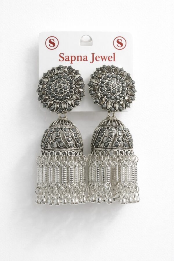 Beautiful Oxidized Jhumka Earrings
